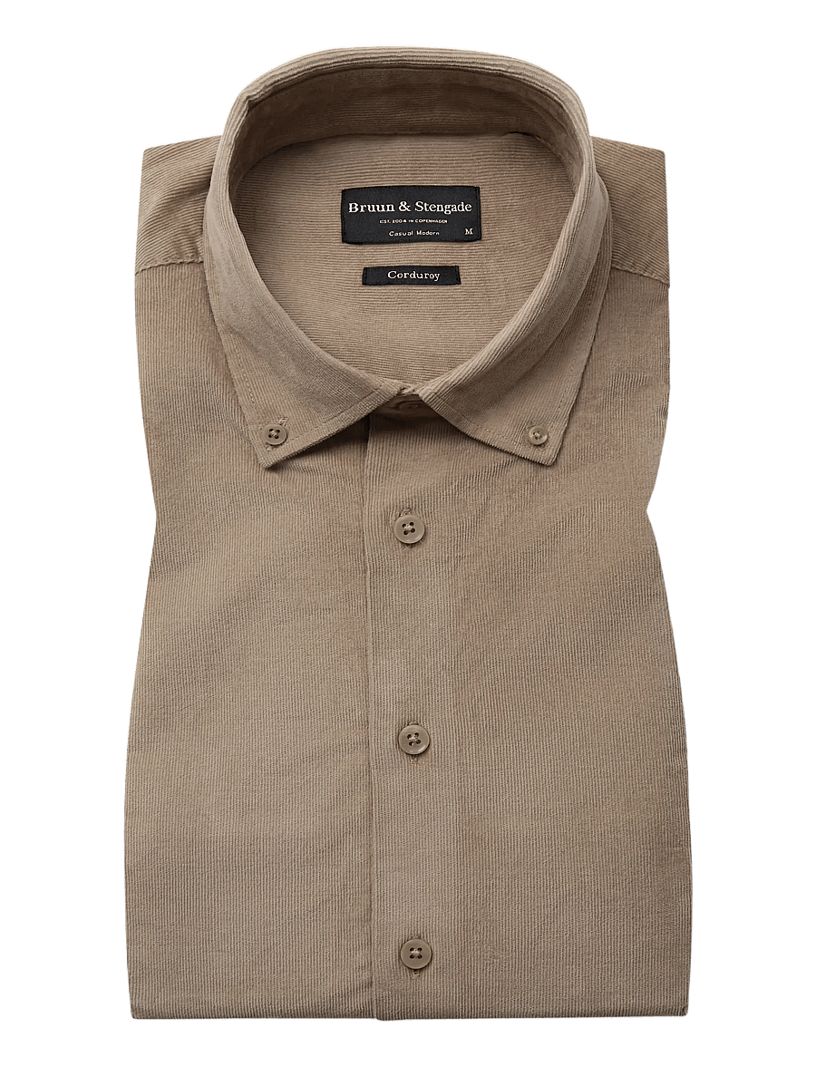 Bruun & Stengade - BS Osei Casual Modern Fit Shirt - velvetsärgid - sand - 0