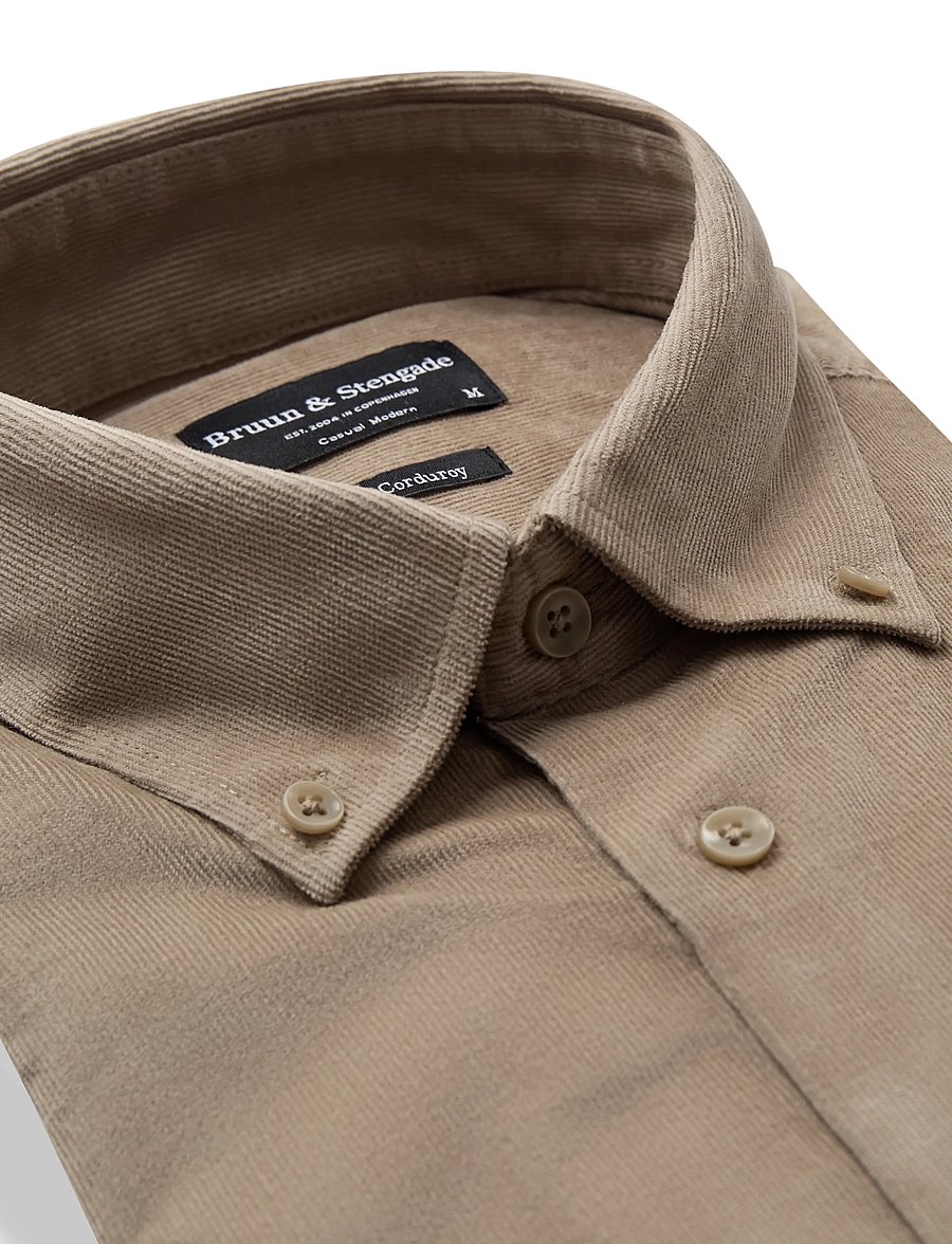 Bruun & Stengade - BS Osei Casual Modern Fit Shirt - velvetsärgid - sand - 1