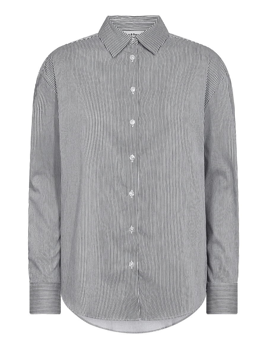 Bruun & Stengade - BS Elsie Regular Fit Shirt - langärmlige hemden - black/white - 1