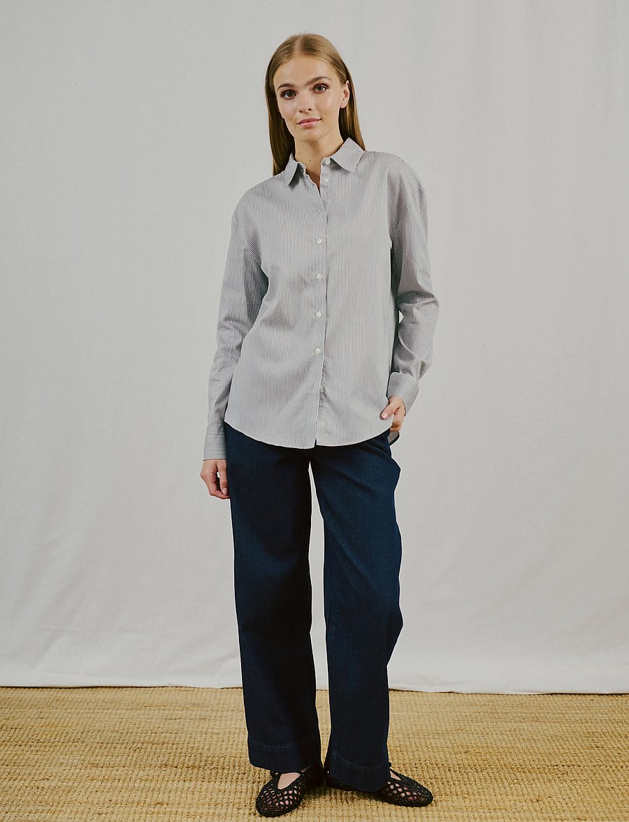 Bruun & Stengade - BS Elsie Regular Fit Shirt - langärmlige hemden - black/white - 4