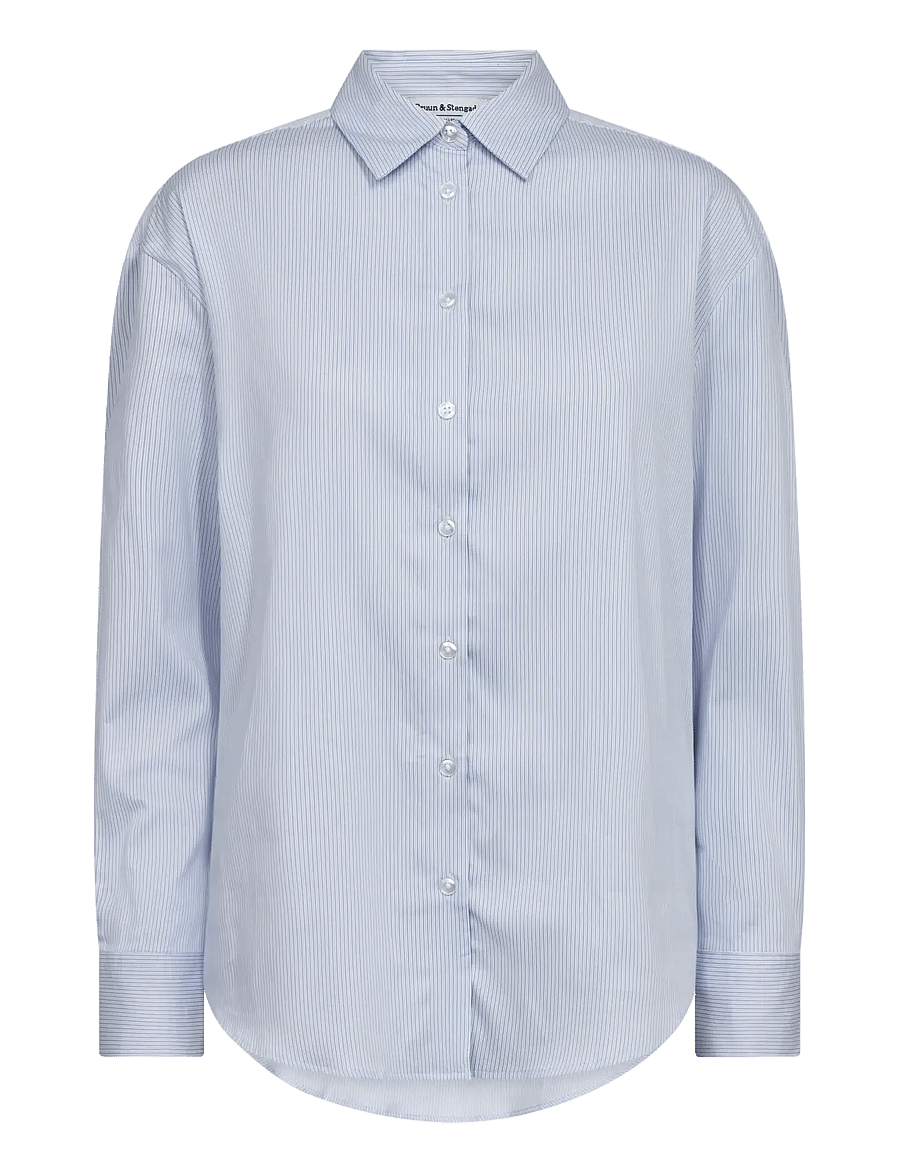 Bruun & Stengade - BS Elsie Regular Fit Shirt - pikkade varrukatega särgid - light blue/white - 1