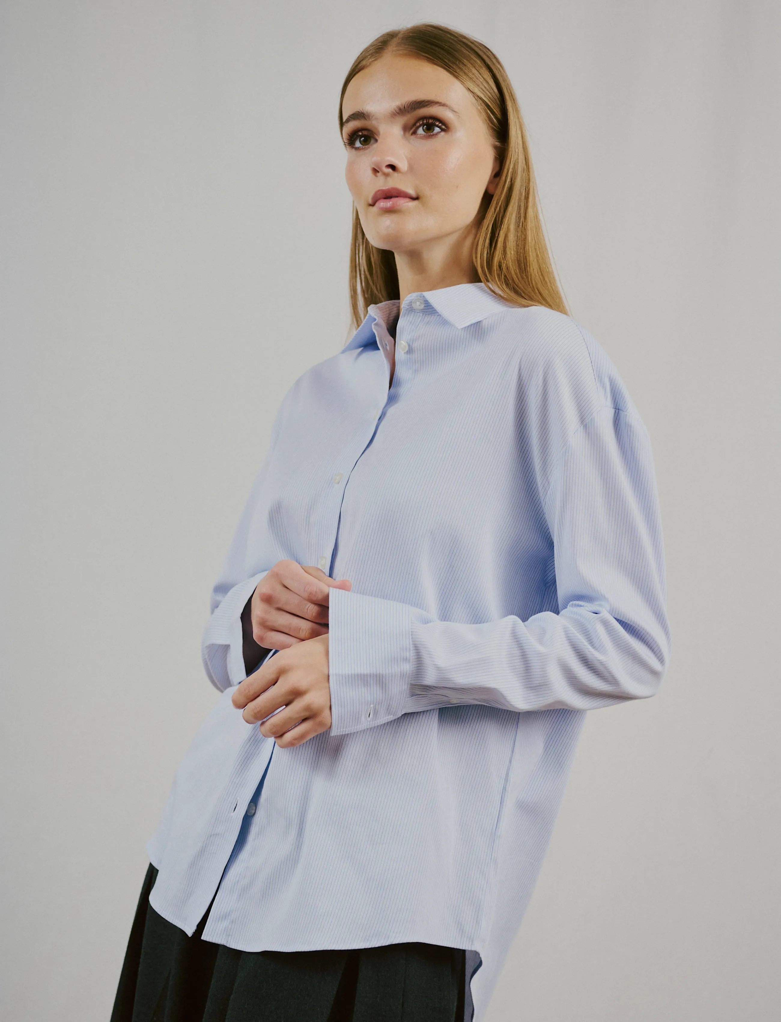 Bruun & Stengade BS Elsie Regular Fit Shirt - Särgid - LIGHT BLUE/WHITE / blue
