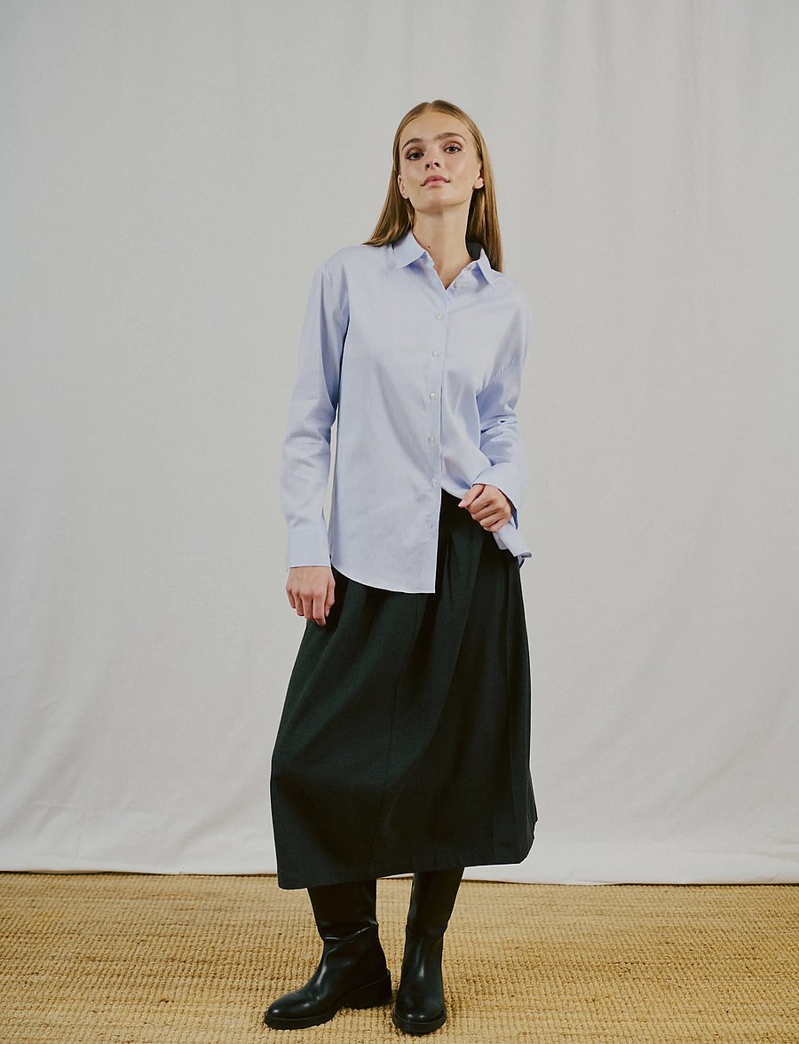 Bruun & Stengade - BS Elsie Regular Fit Shirt - pikkade varrukatega särgid - light blue/white - 3
