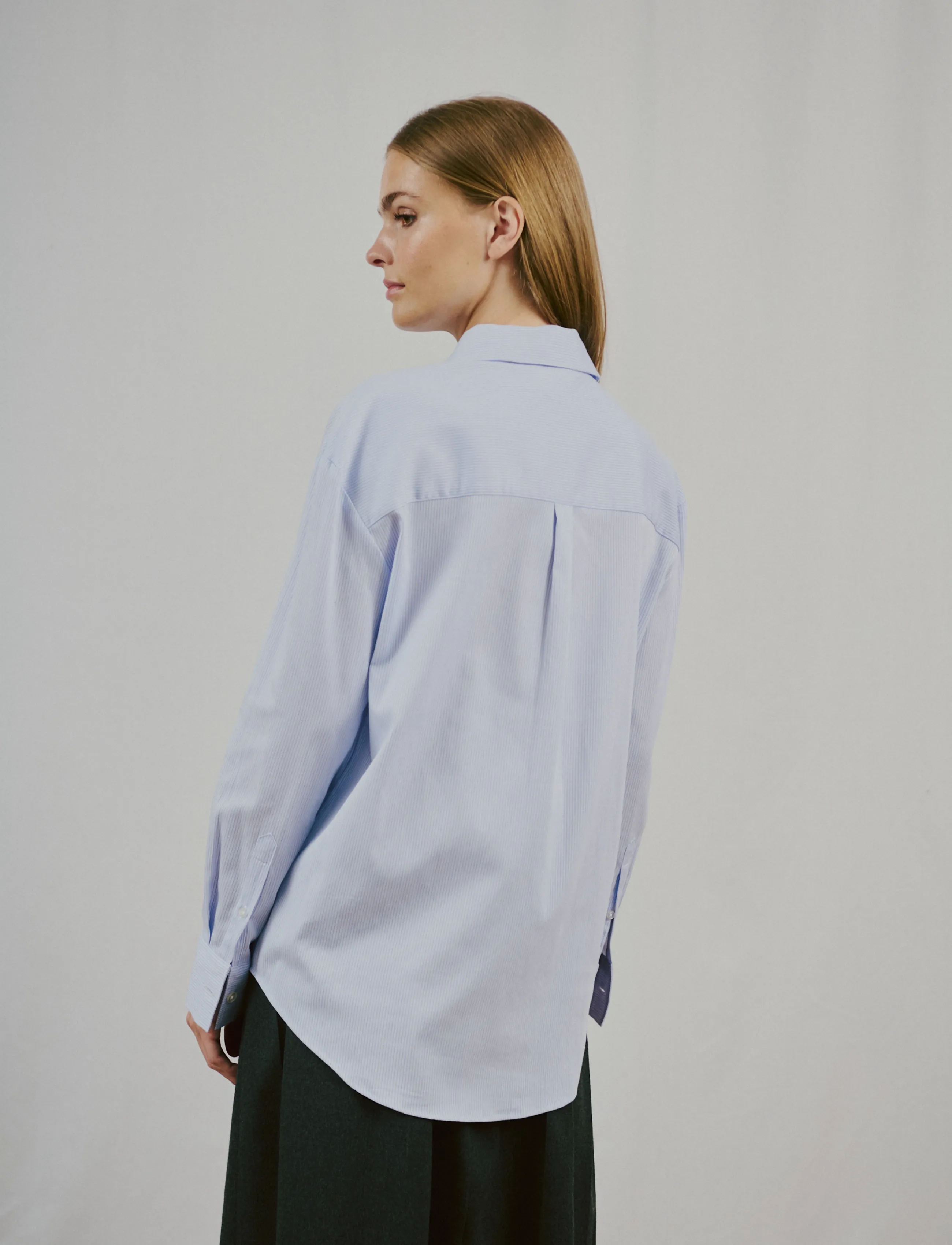 Bruun & Stengade - BS Elsie Regular Fit Shirt - pikkade varrukatega särgid - light blue/white - 4