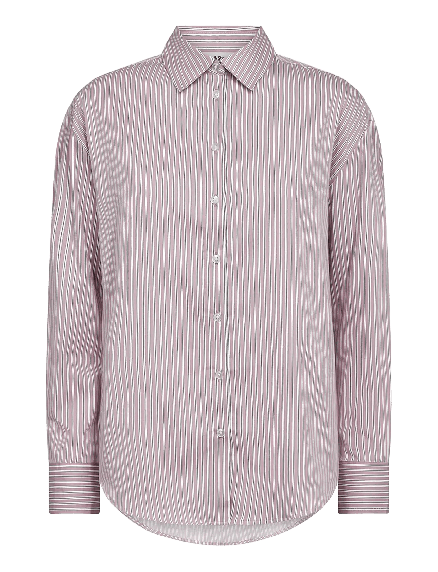 Bruun & Stengade - BS Elsie Regular Fit Shirt - pikkade varrukatega särgid - pink/white - 1