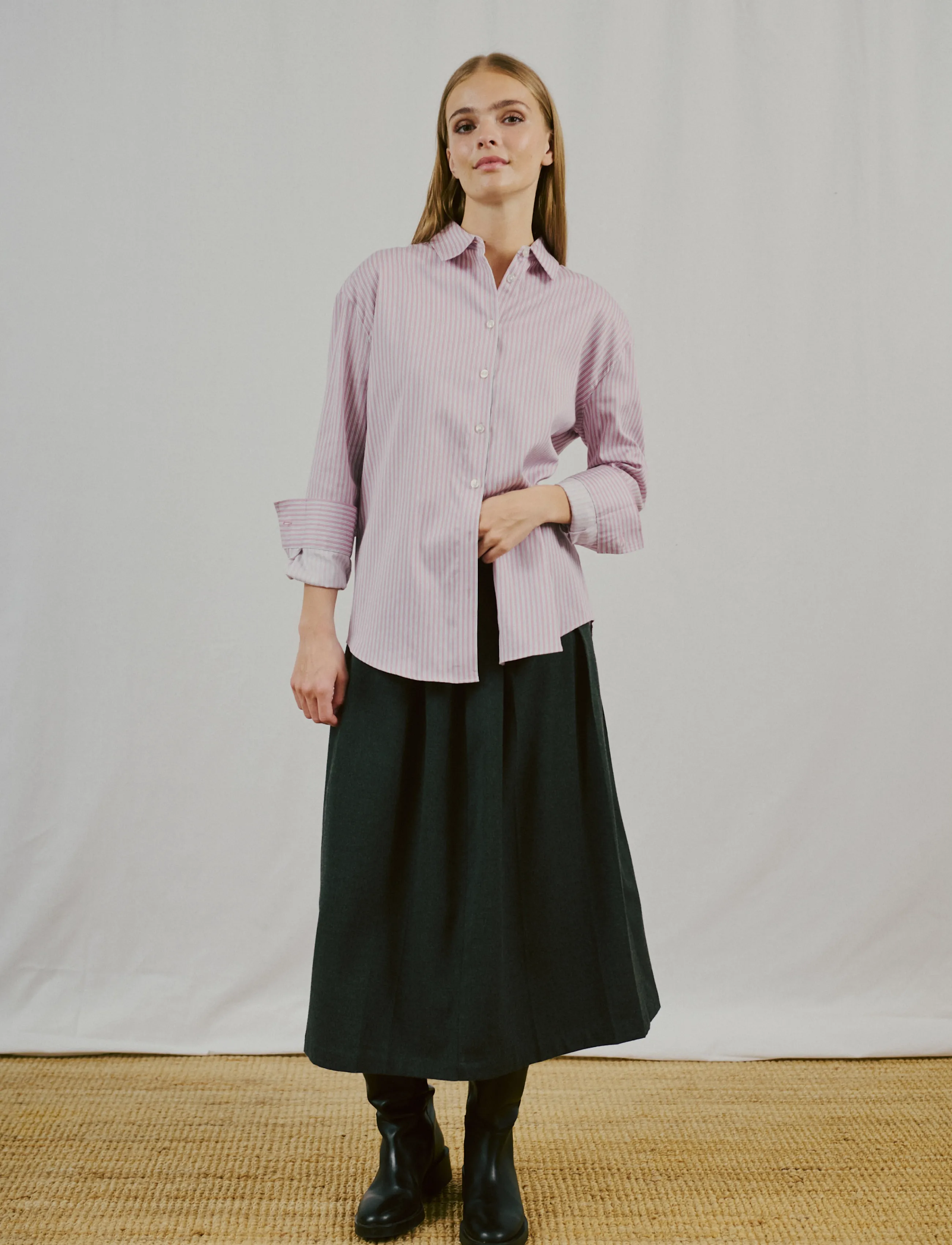 Bruun & Stengade - BS Elsie Regular Fit Shirt - långärmade skjortor - pink/white - 4