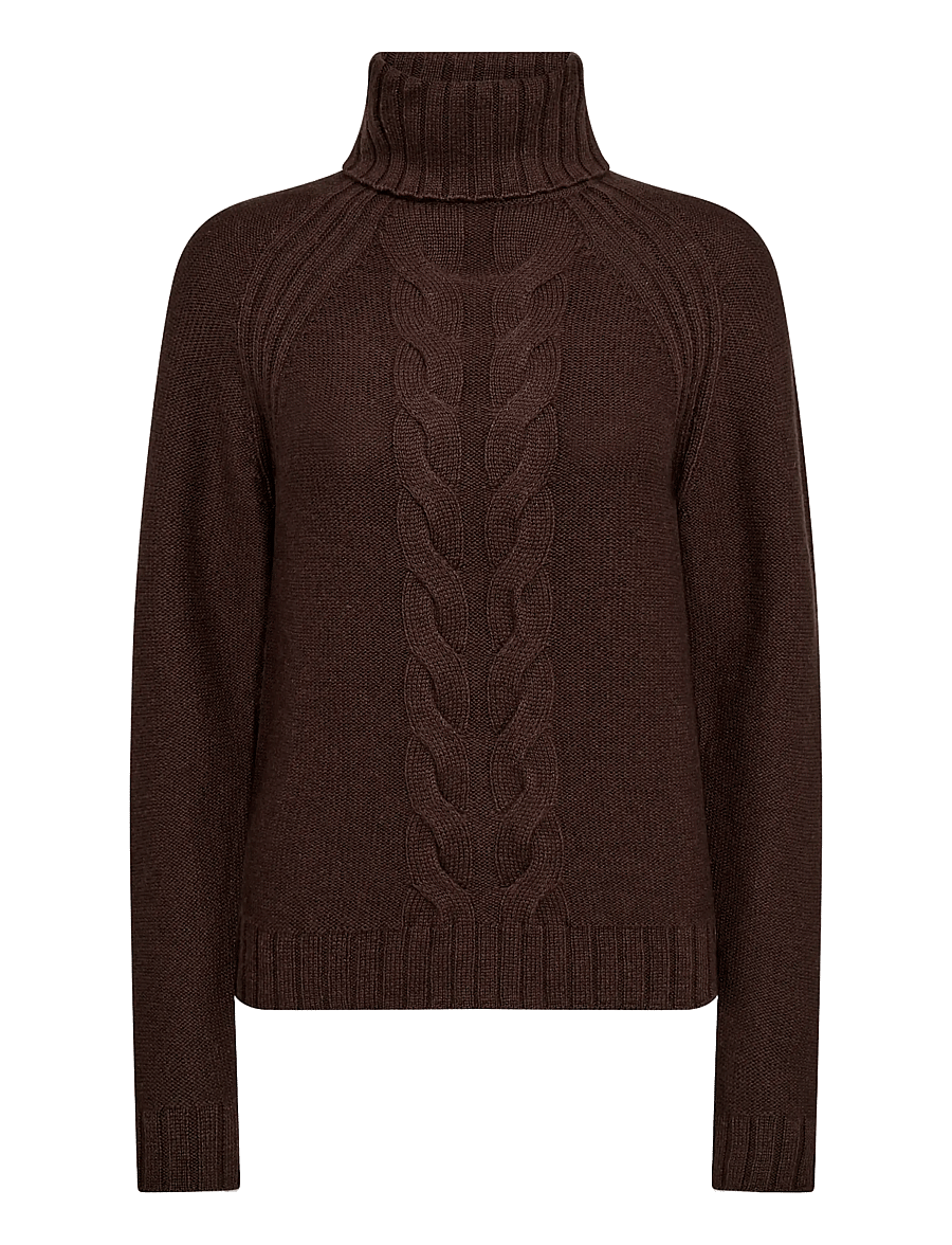 Bruun & Stengade - BS Juliana Regular Fit Knitwear - kõrge kaelusega kudumid - dark brown - 1