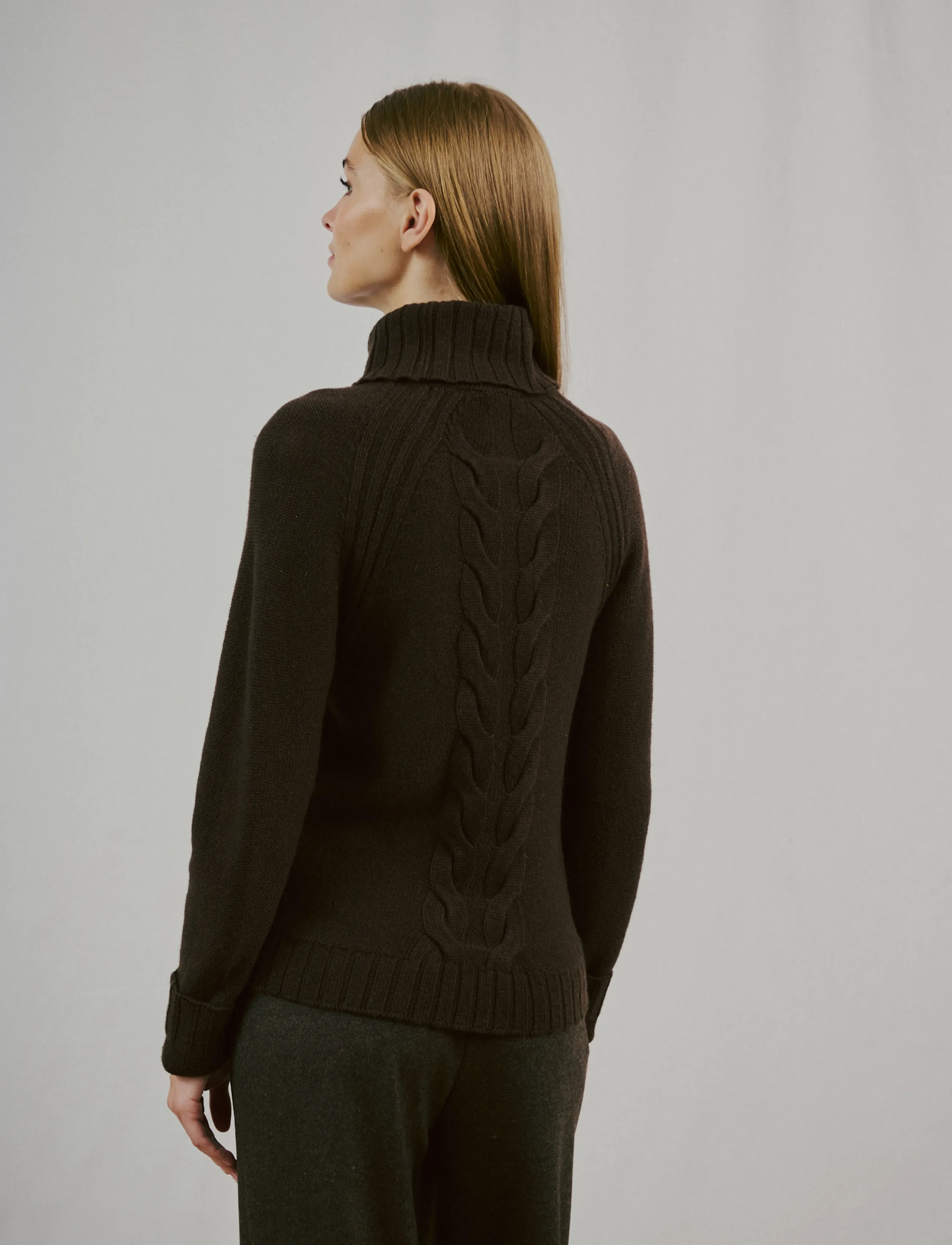 Bruun & Stengade - BS Juliana Regular Fit Knitwear - kõrge kaelusega kudumid - dark brown - 2