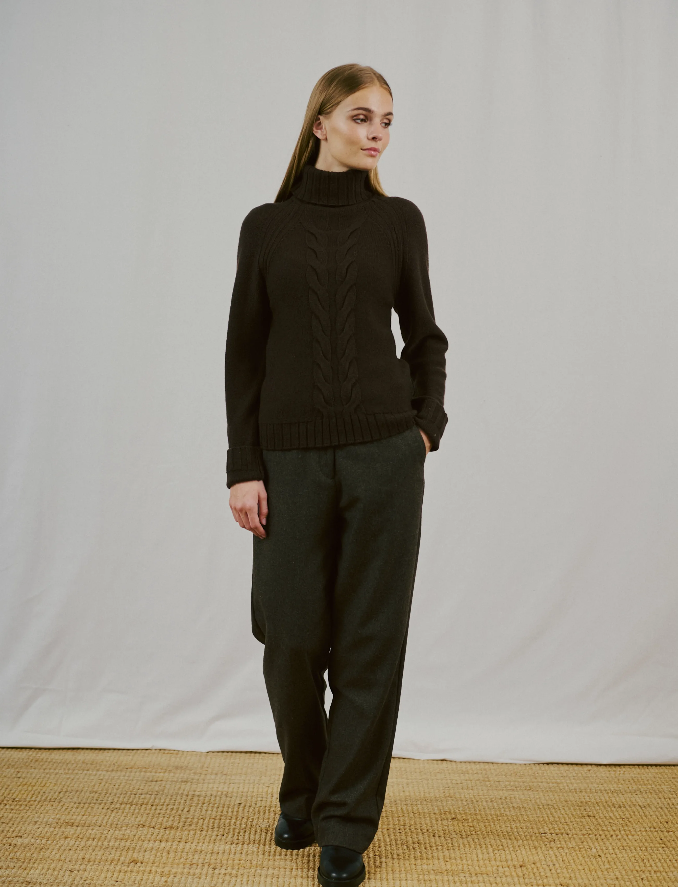 Bruun & Stengade - BS Juliana Regular Fit Knitwear - kõrge kaelusega kudumid - dark brown - 3