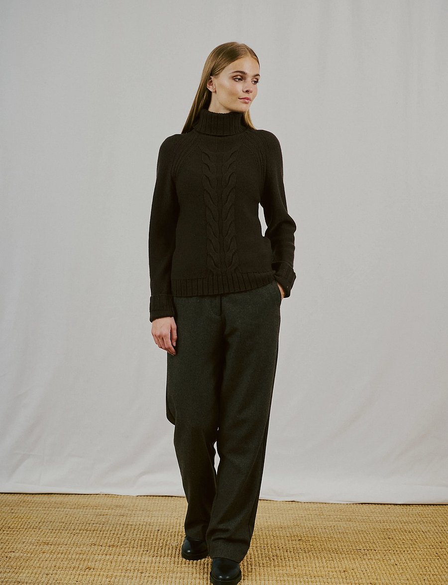 Bruun & Stengade - BS Juliana Regular Fit Knitwear - kõrge kaelusega kudumid - dark brown - 3