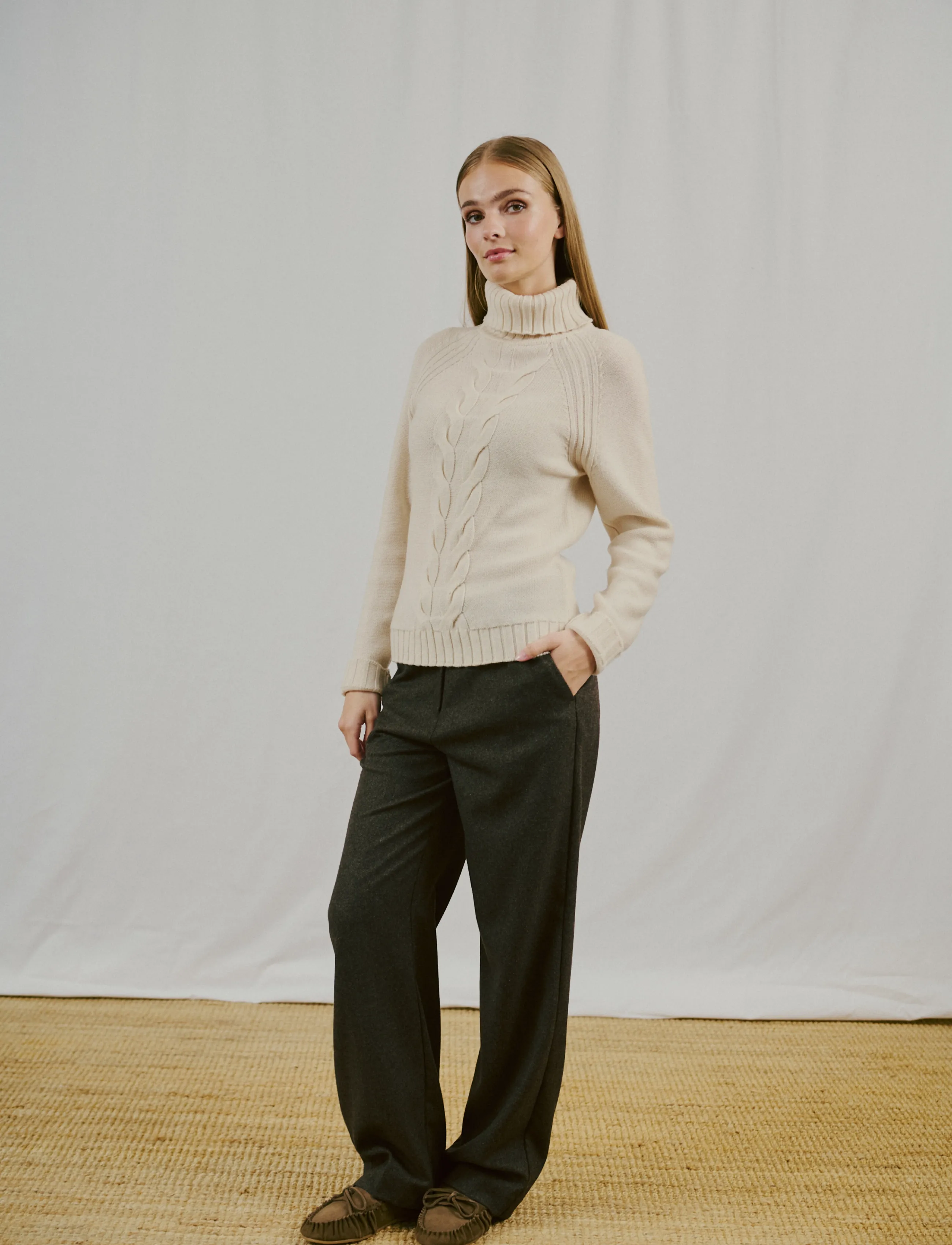 Bruun & Stengade - BS Juliana Regular Fit Knitwear - rullekraver - ecru - 3