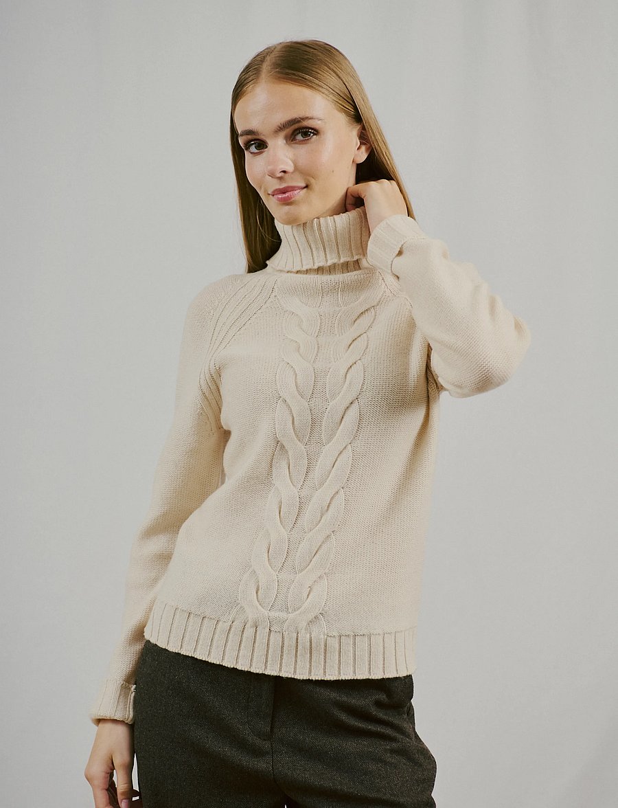 Bruun & Stengade - BS Juliana Regular Fit Knitwear - rullekraver - ecru - 4