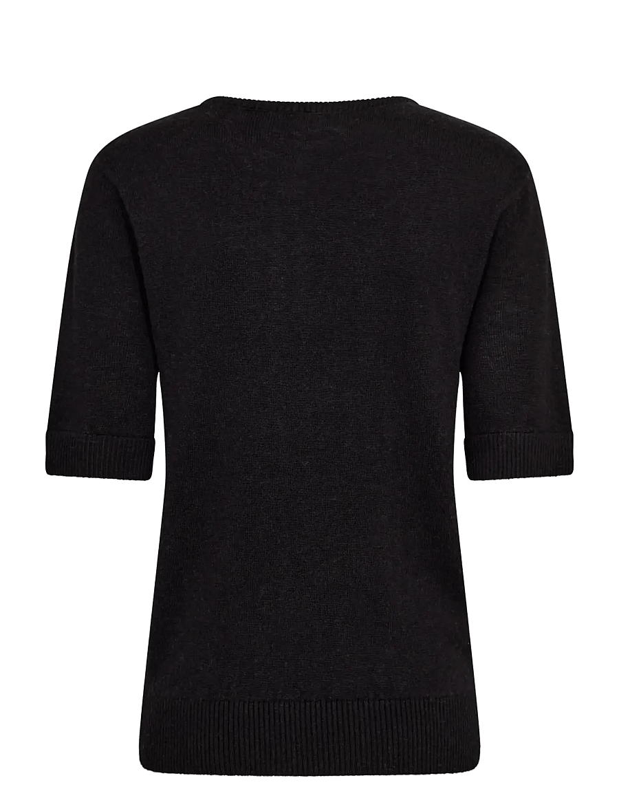 Bruun & Stengade - BS Annelie Regular Fit T-Shirt - stickade tröjor - black - 2