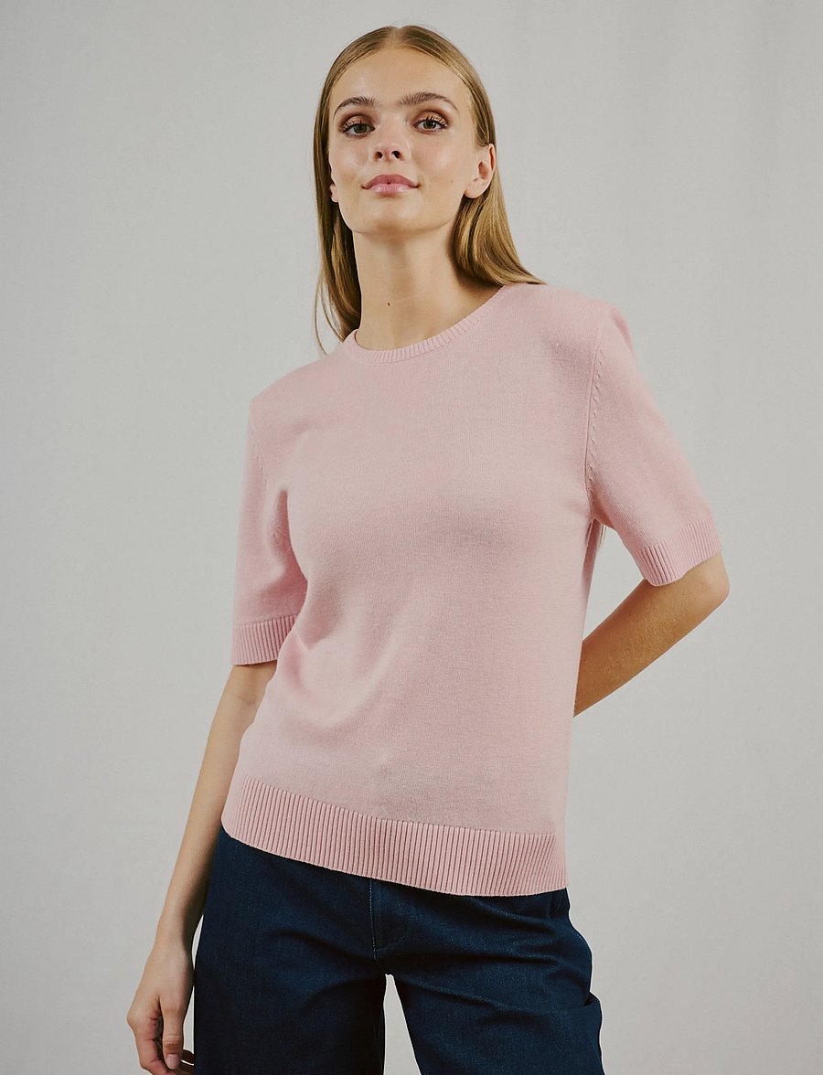 Bruun & Stengade - BS Annelie Regular Fit T-Shirt - pullover - chalk pink - 0