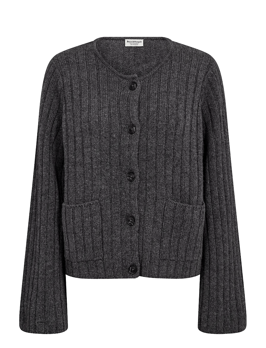 Bruun & Stengade - BS Kasimira Regular Fit Knitwear - koftor - dark grey - 1