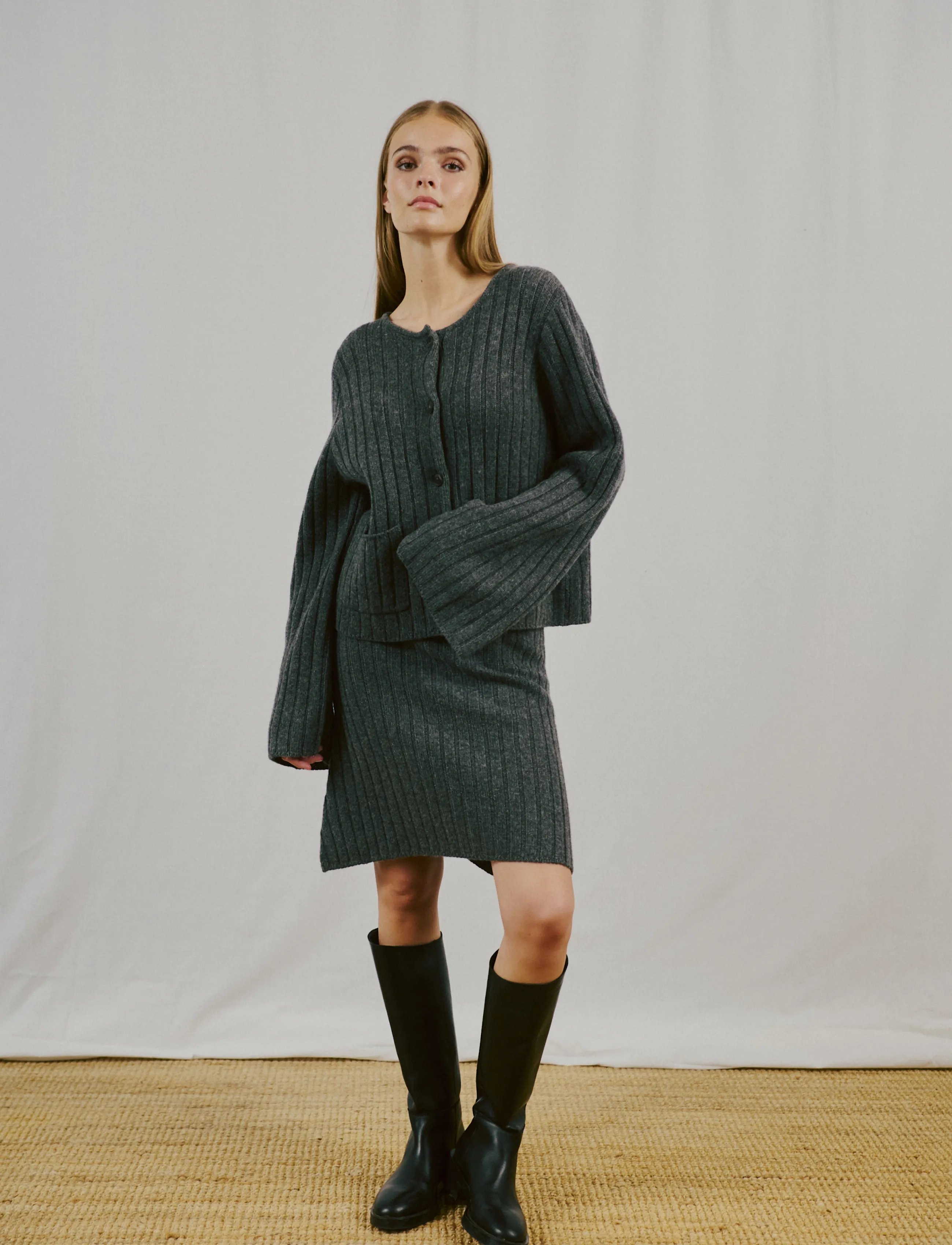 Bruun & Stengade - BS Kasimira Regular Fit Knitwear - koftor - dark grey - 4