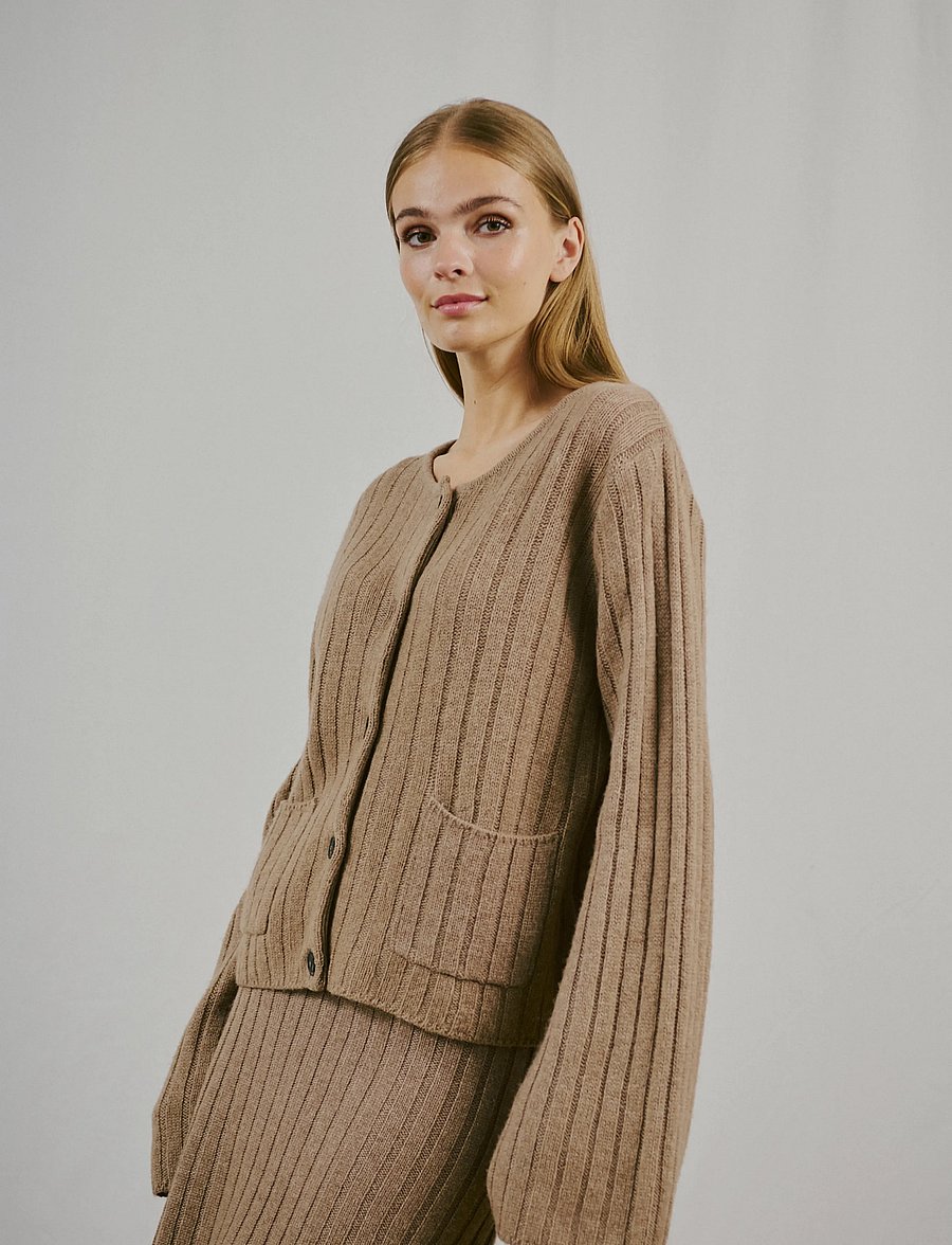Bruun & Stengade - BS Kasimira Regular Fit Knitwear - cardigans - light brown - 0