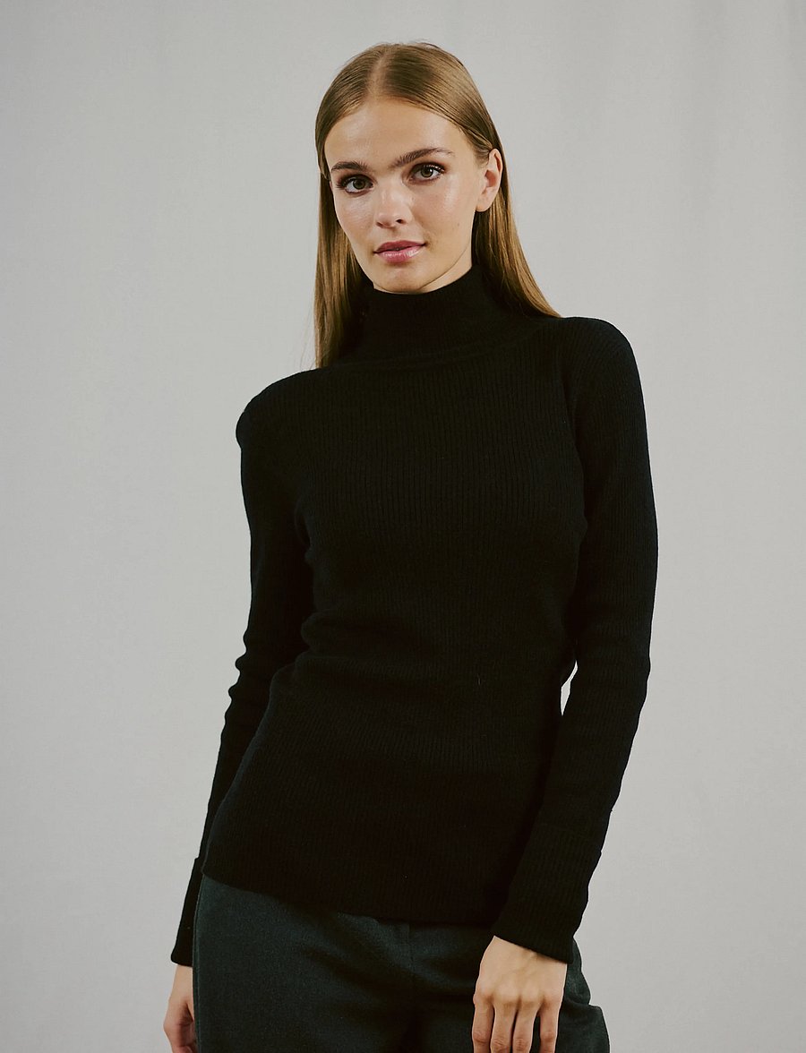 Bruun & Stengade - BS Hege Regular Fit Knitwear - turtlenecks - black - 0