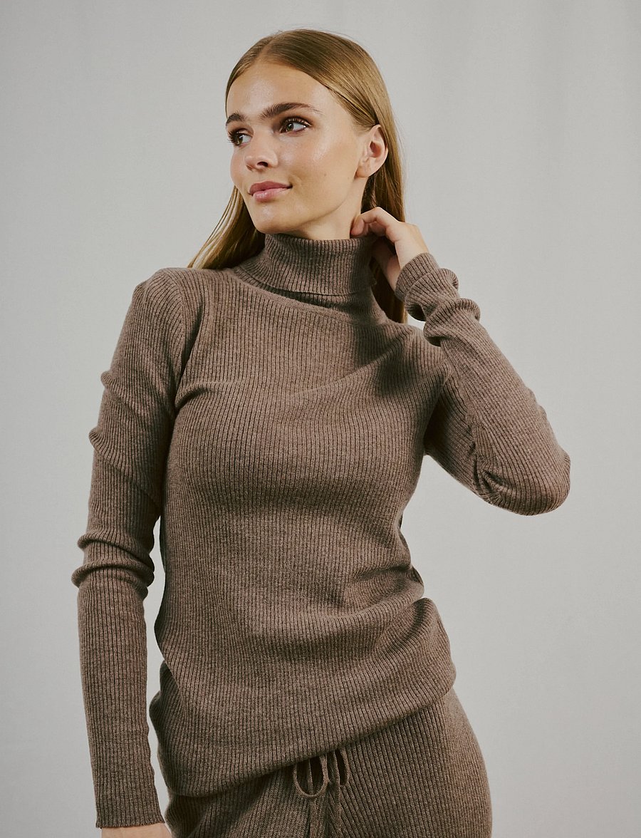 Bruun & Stengade - BS Hege Regular Fit Knitwear - rullekraver - mole - 3