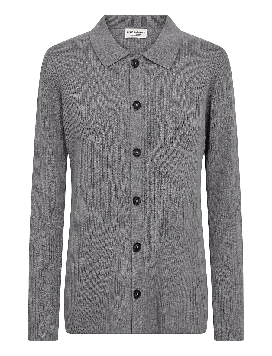 Bruun & Stengade - BS Adelheid Regular Fit Knitwear - cardigans - grey - 1
