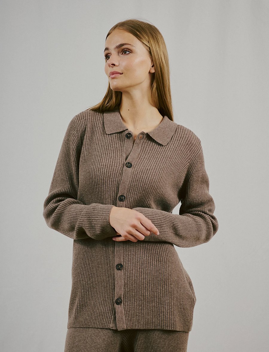 Bruun & Stengade - BS Adelheid Regular Fit Knitwear - cardigans - mole - 3