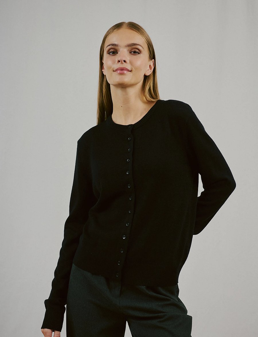 Bruun & Stengade - BS Edel Regular Fit Knitwear - cardigans - black - 0
