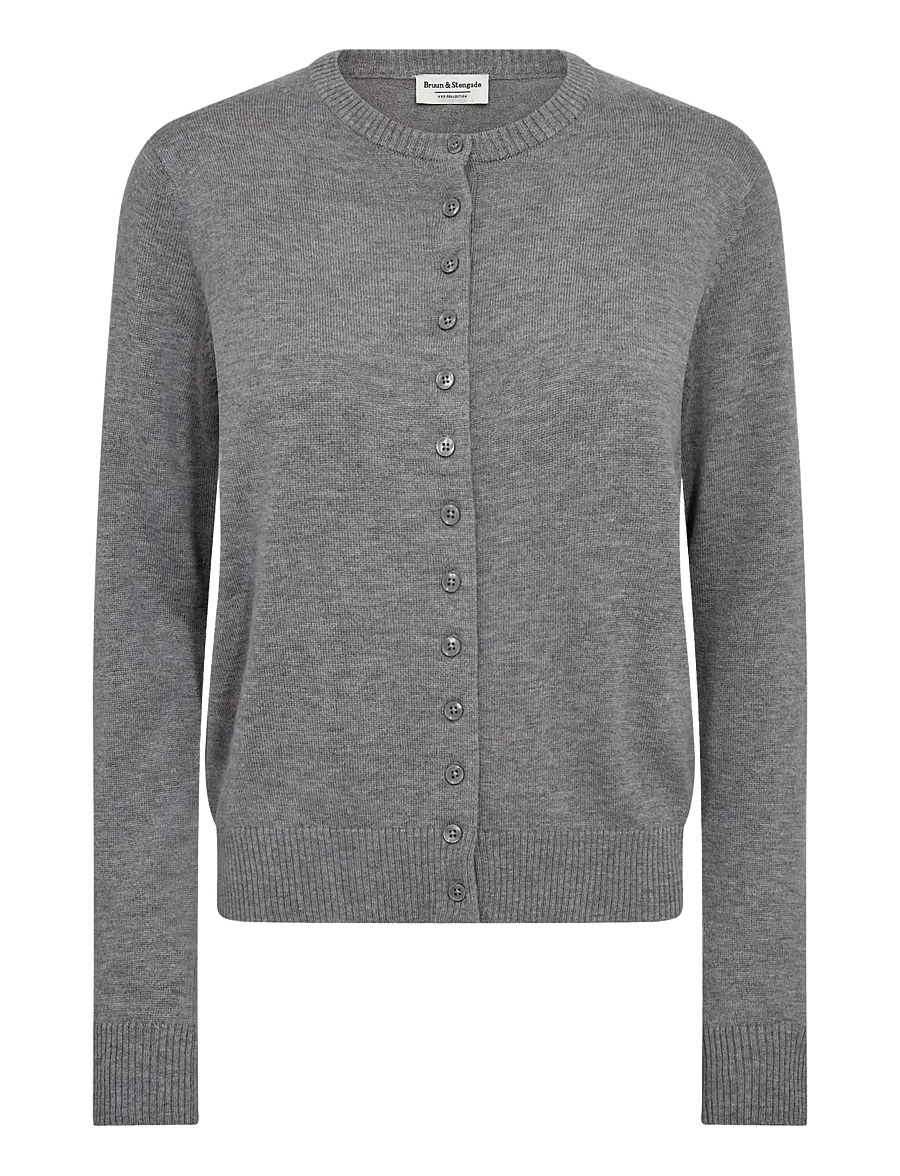 Bruun & Stengade - BS Edel Regular Fit Knitwear - cardigans - grey - 1