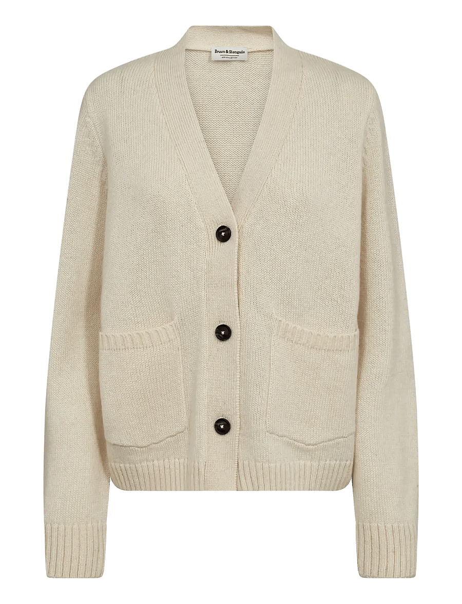 Bruun & Stengade - BS Gretel Regular Fit Knitwear - strickjacken - ecru - 1