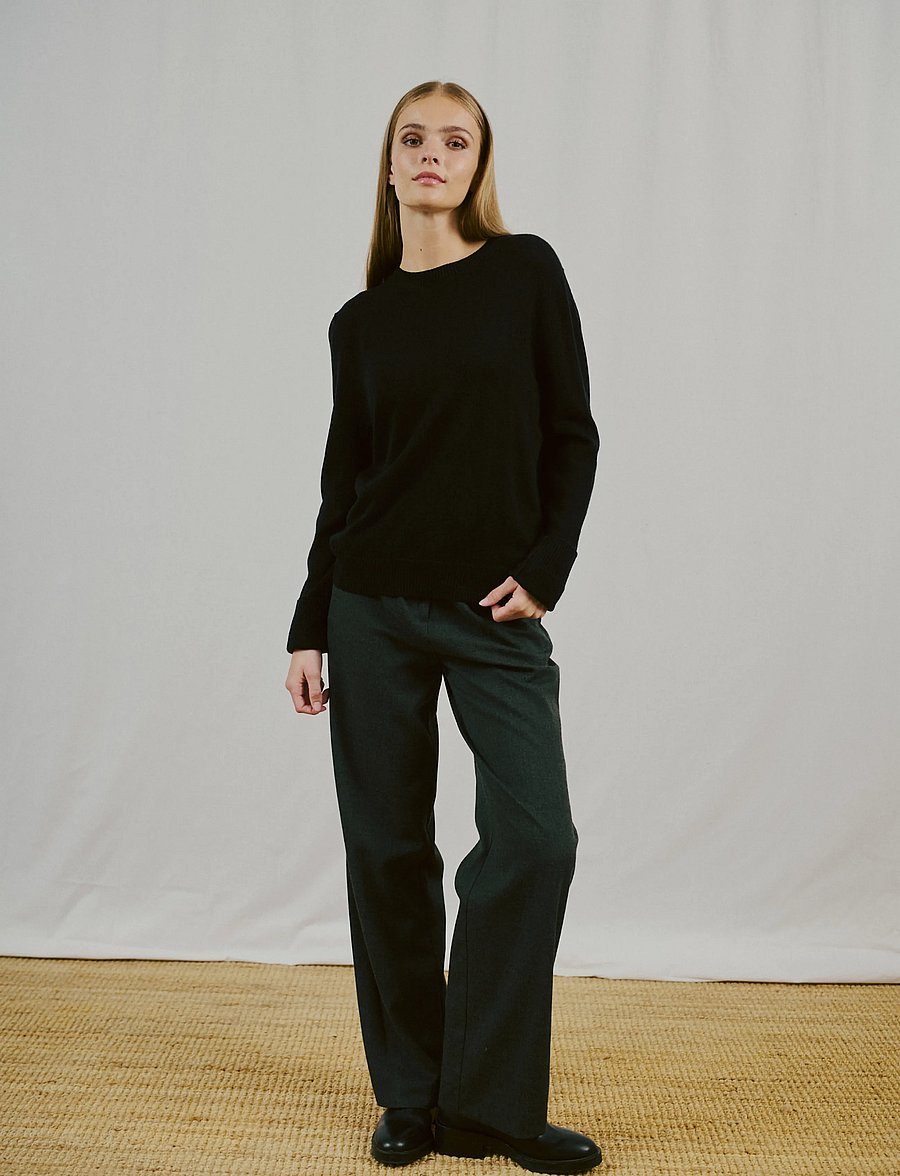 Bruun & Stengade - BS Brunhild Regular Fit Knitwear - striktrøjer - black - 0