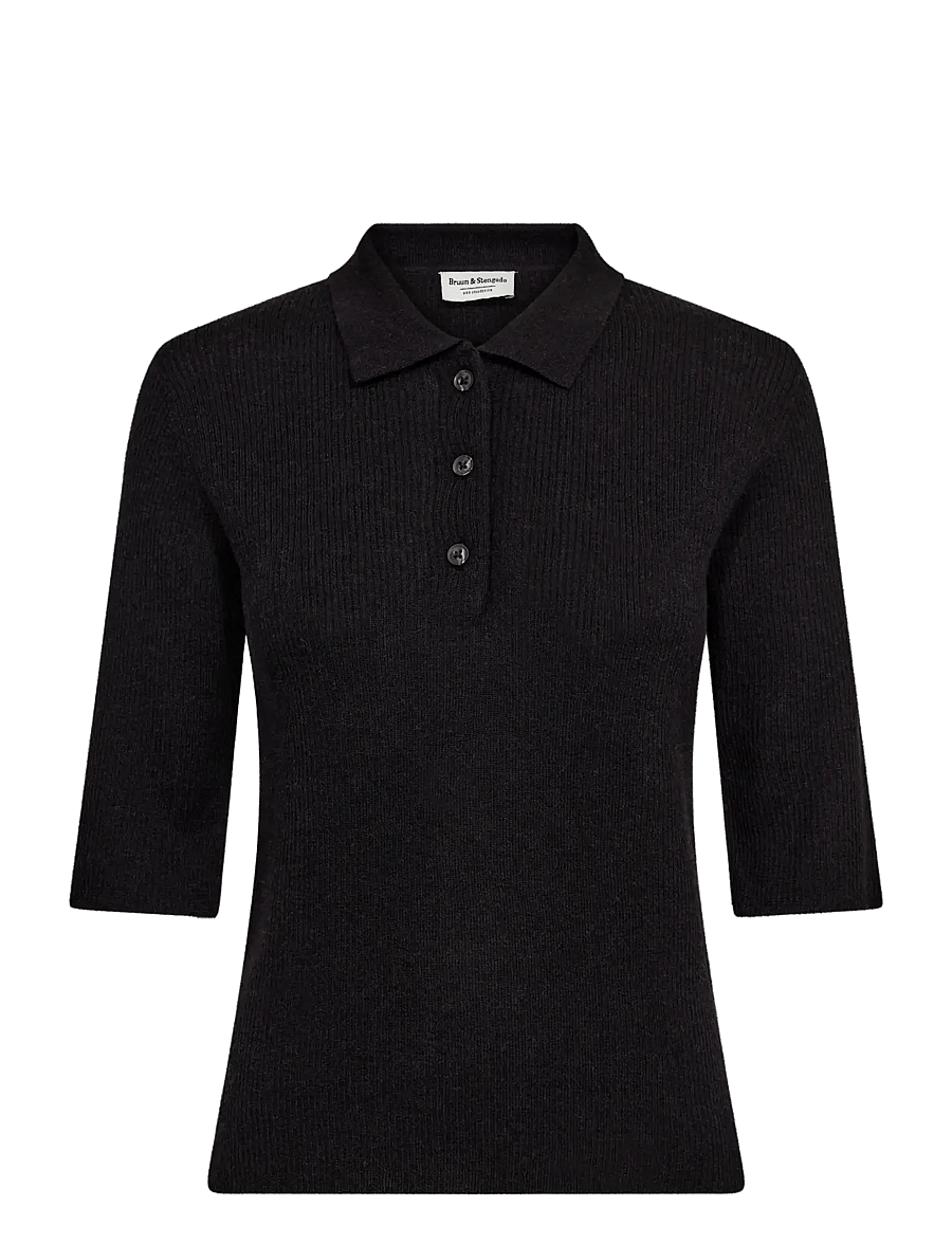 Bruun & Stengade - BS Agna Regular Fit Knitwear - polosärgid - black - 1