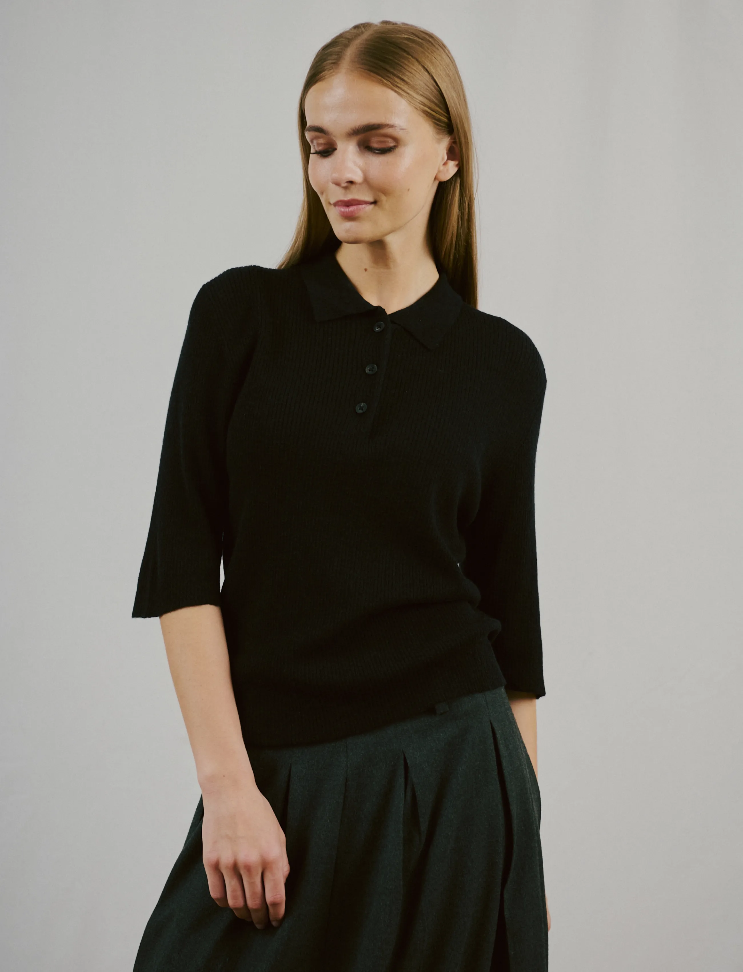 Bruun & Stengade - BS Agna Regular Fit Knitwear - polosärgid - black - 3