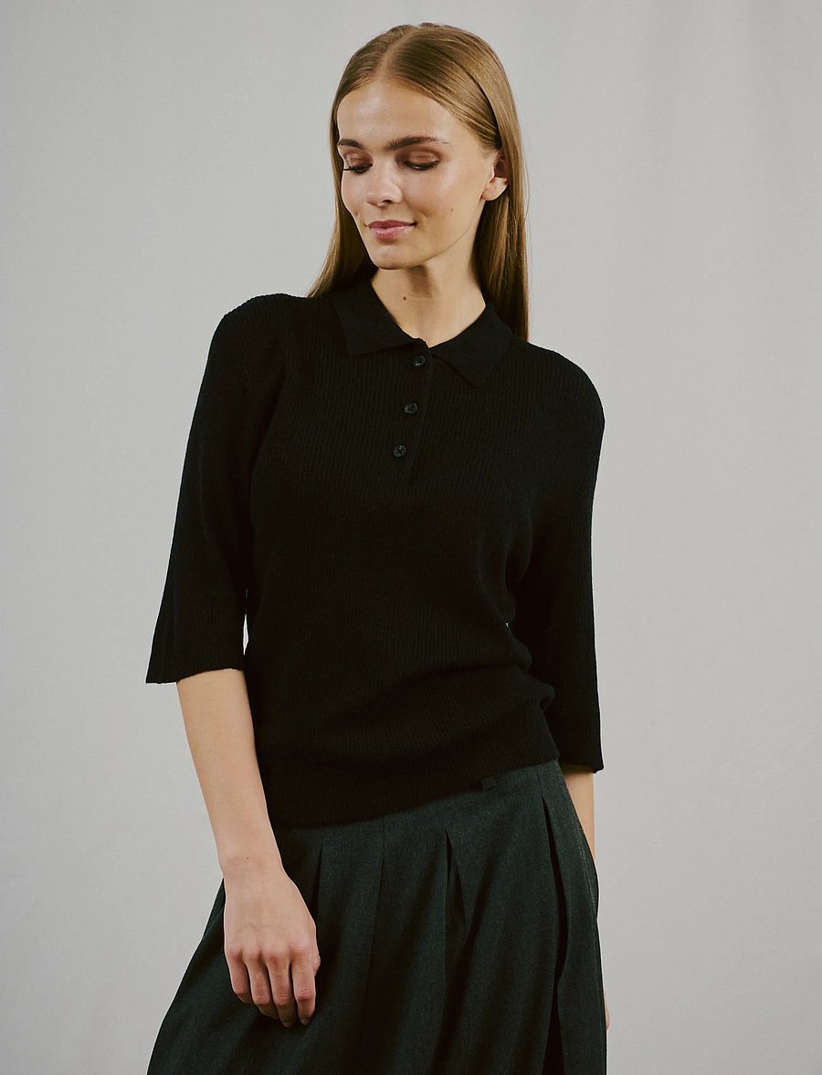 Bruun & Stengade - BS Agna Regular Fit Knitwear - polosärgid - black - 3