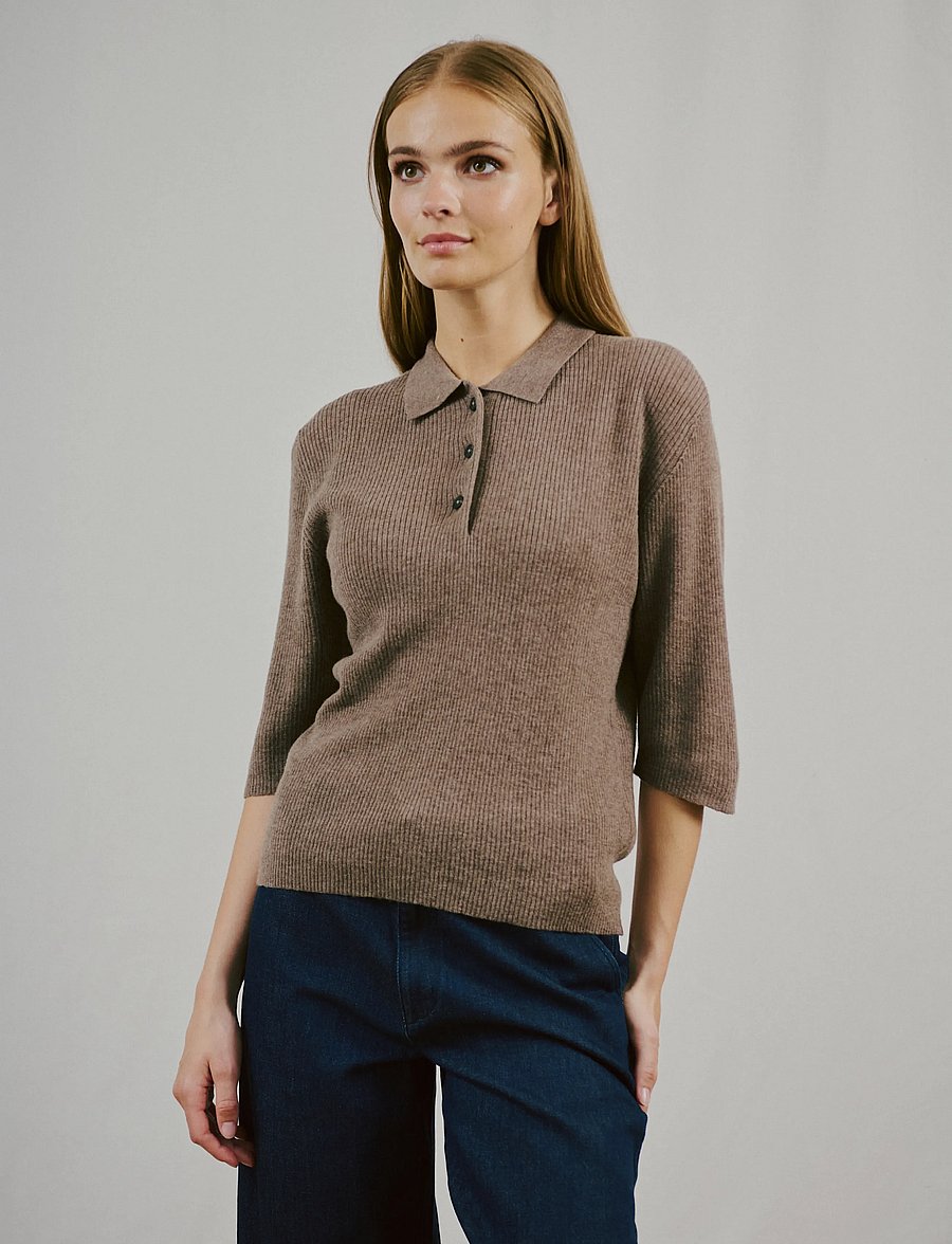 Bruun & Stengade - BS Agna Regular Fit Knitwear - polosärgid - mole - 3