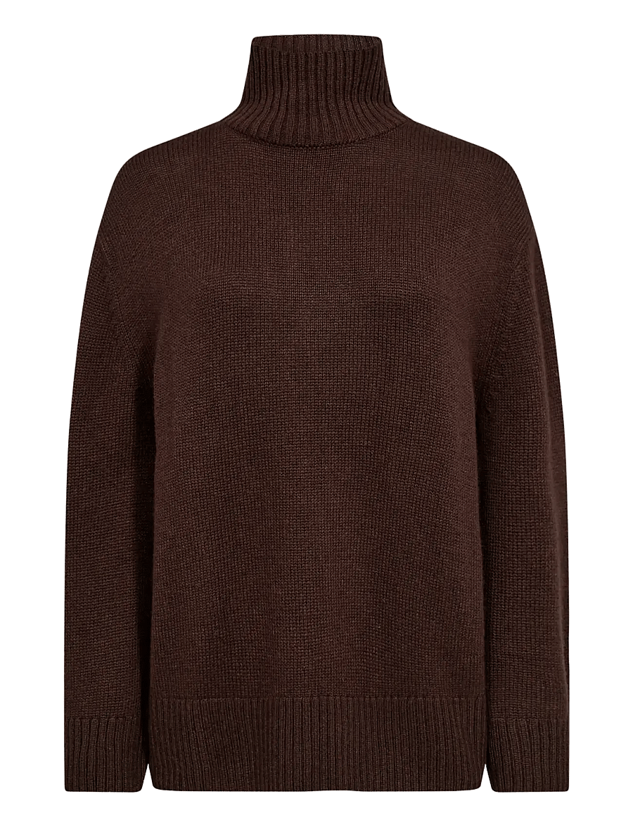 Bruun & Stengade - BS Emmeline Regular Fit Knitwear - rullekraver - dark brown - 1