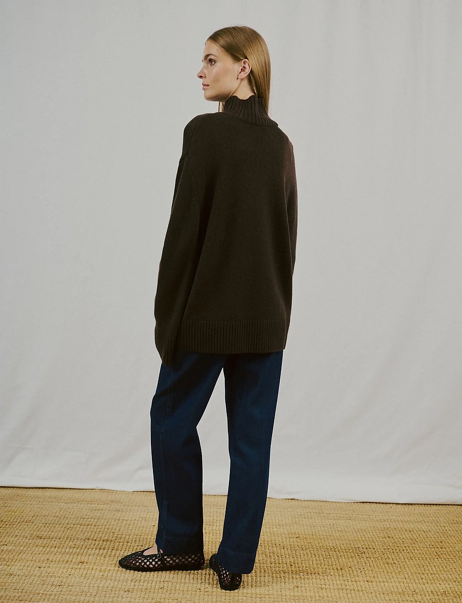 Bruun & Stengade - BS Emmeline Regular Fit Knitwear - rullekraver - dark brown - 4
