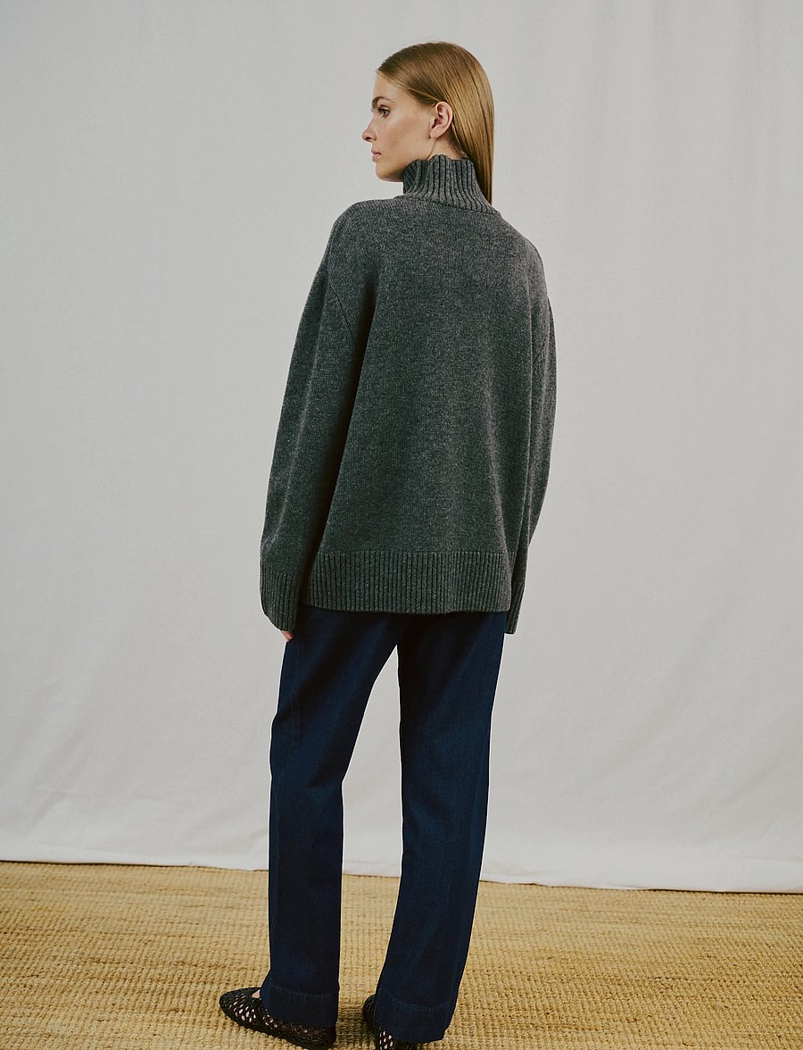 Bruun & Stengade - BS Emmeline Regular Fit Knitwear - turtlenecks - dark grey - 3
