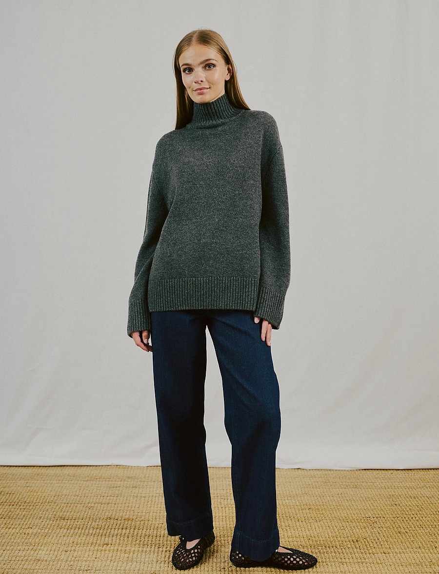 Bruun & Stengade - BS Emmeline Regular Fit Knitwear - turtlenecks - dark grey - 4