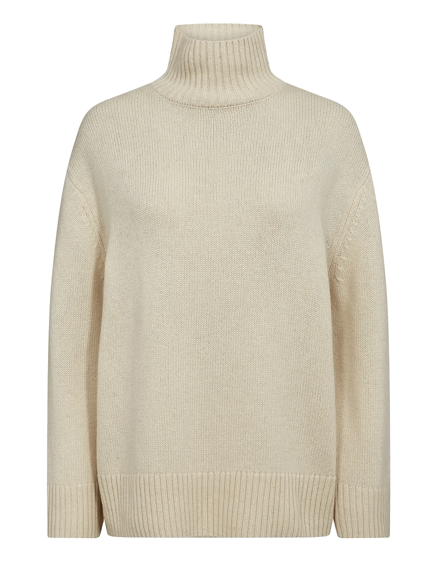 Bruun & Stengade - BS Emmeline Regular Fit Knitwear - rullekraver - ecru - 1