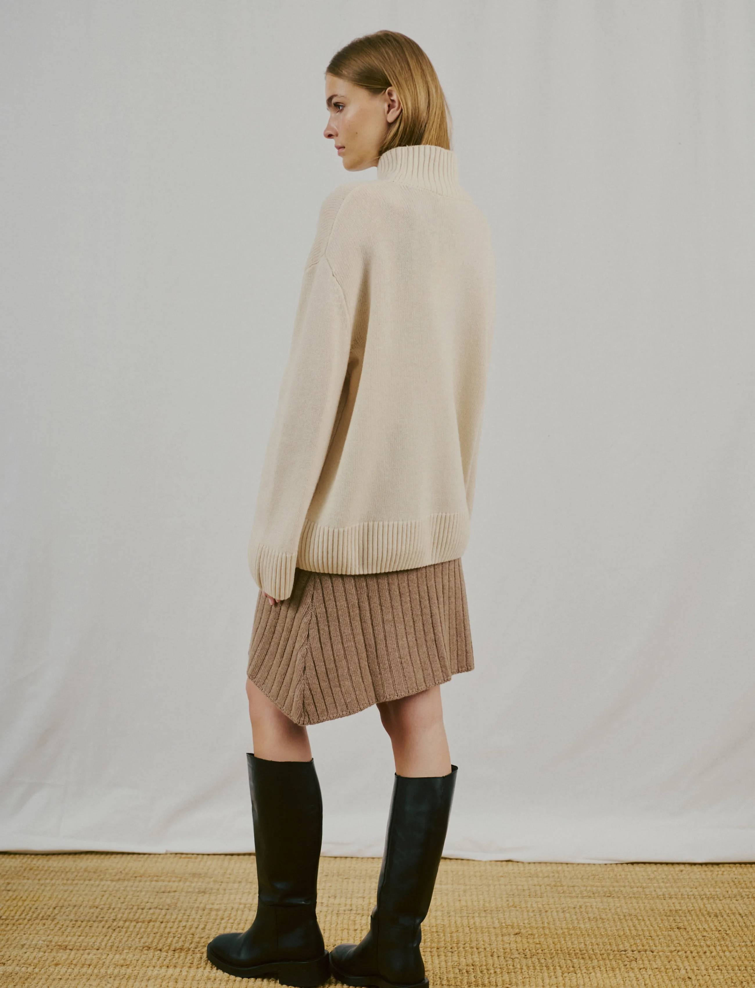 Bruun & Stengade - BS Emmeline Regular Fit Knitwear - rullekraver - ecru - 3