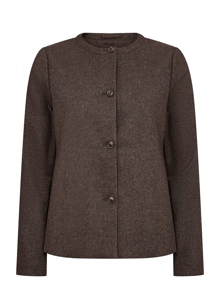 Bruun & Stengade - BS Helma Slim Fit Blazer - enkeltradede blazere - dark brown - 1