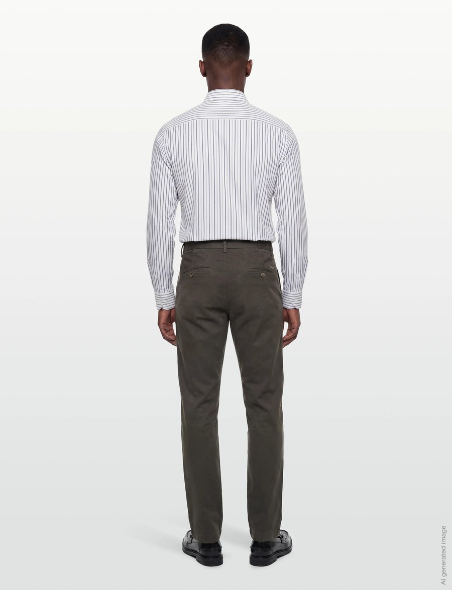 Bruun & Stengade - BS Rino Regular Fit Chinos - chinos - army - 4