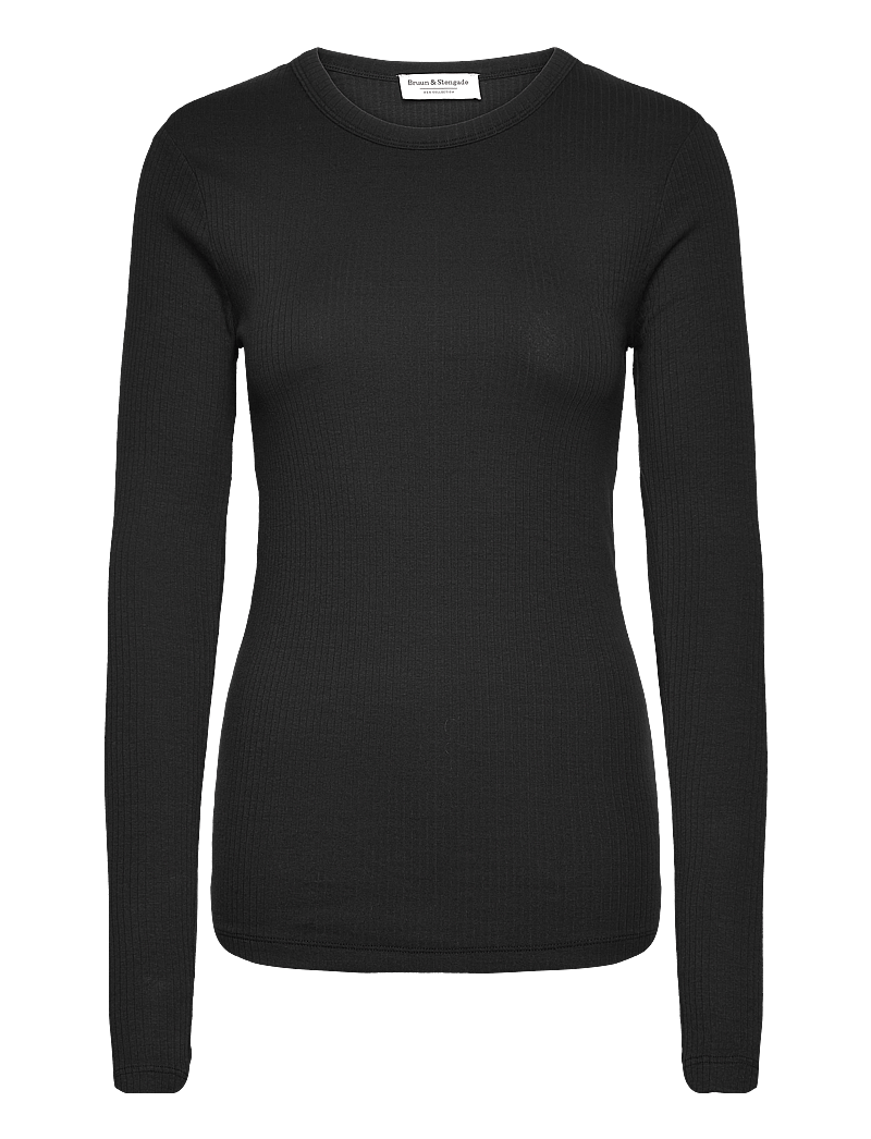 Bruun & Stengade - BS Margrethe Regular Fit Top - langärmlige tops - black - 0