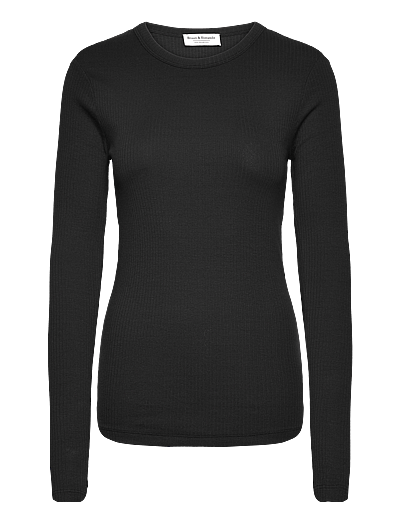 Bruun & Stengade BS Margrethe Regular Fit Top - Long-sleeved tops - BLACK / black