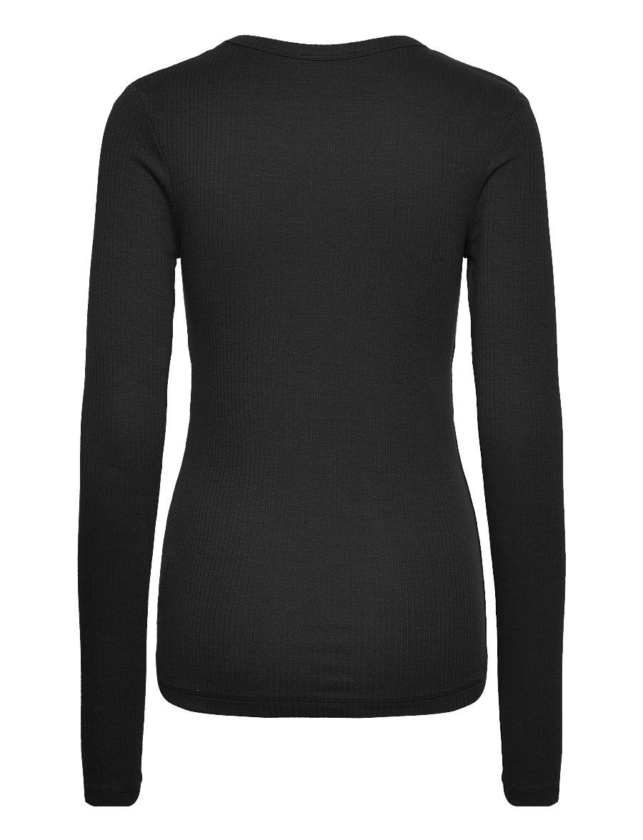 Bruun & Stengade - BS Margrethe Regular Fit Top - topy z długimi rękawami - black - 1