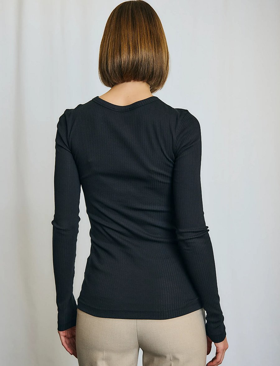 Bruun & Stengade - BS Margrethe Regular Fit Top - topy z długimi rękawami - black - 3