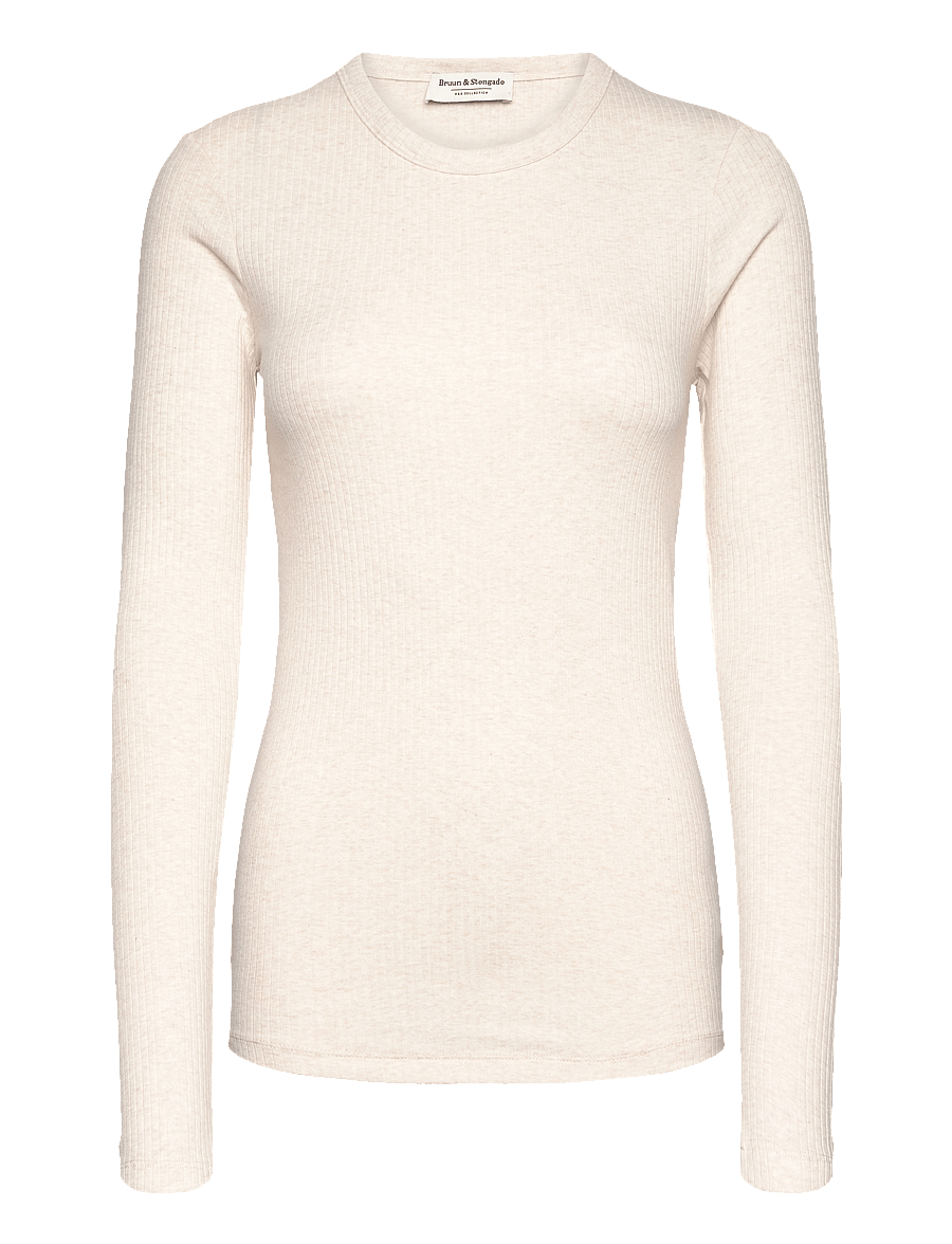 Bruun & Stengade - BS Margrethe Regular Fit Top - pikkade varrukatega alussärgid - off white - 1
