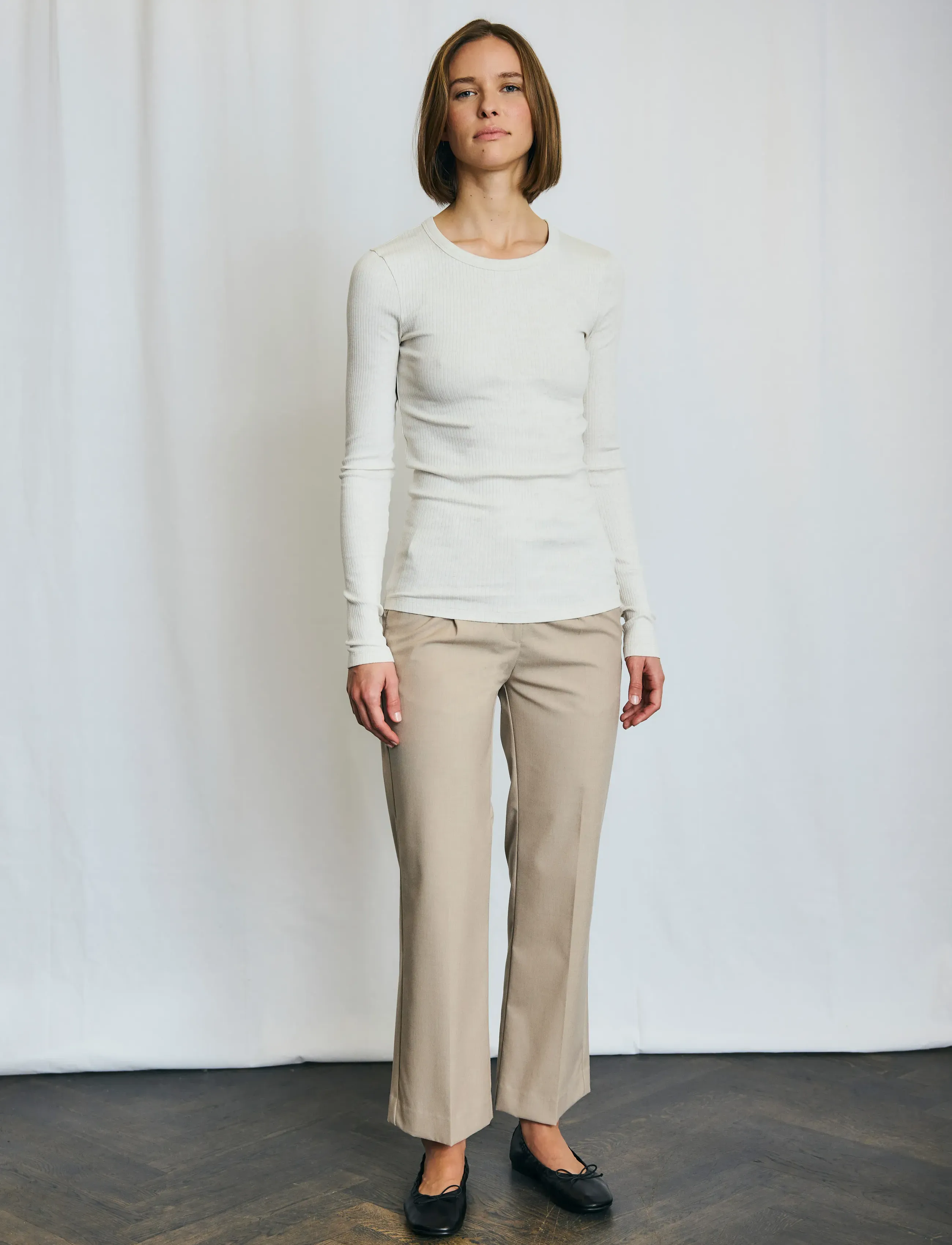 Bruun & Stengade - BS Margrethe Regular Fit Top - pikkade varrukatega alussärgid - off white - 3
