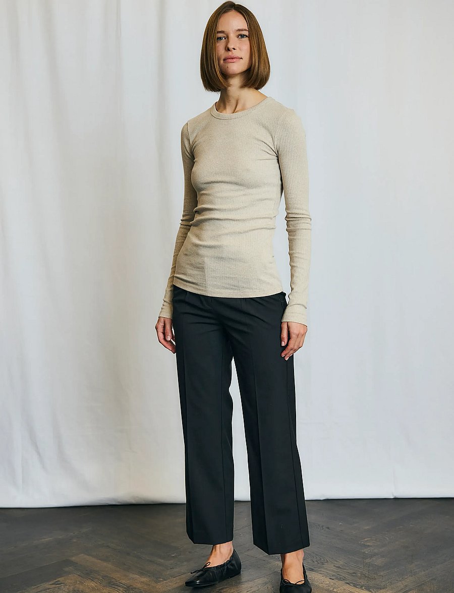 Bruun & Stengade - BS Margrethe Regular Fit Top - langærmede toppe - sand - 3