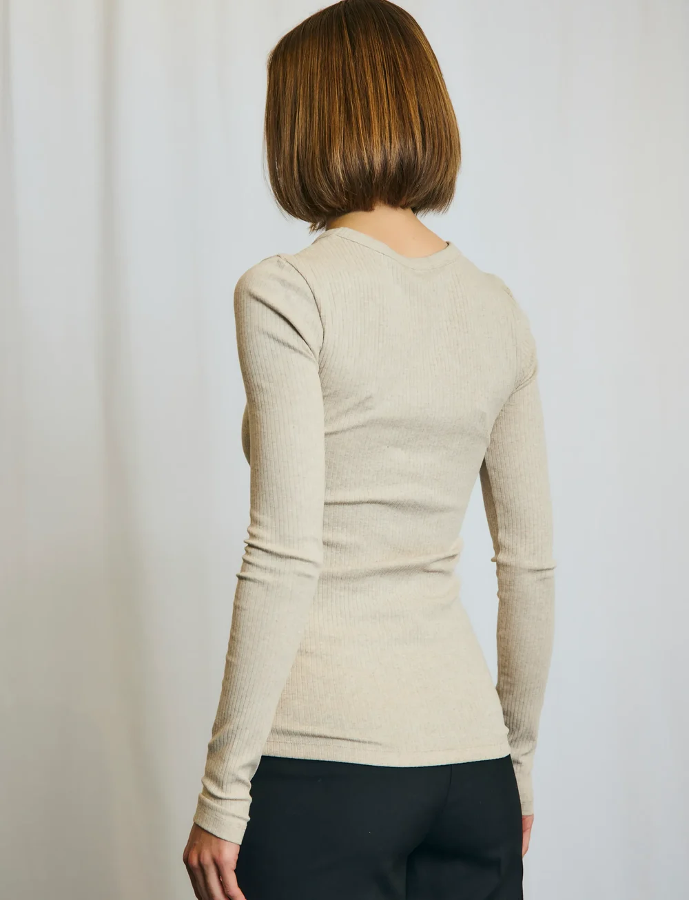 Bruun & Stengade - BS Margrethe Regular Fit Top - långärmade toppar - sand - 5
