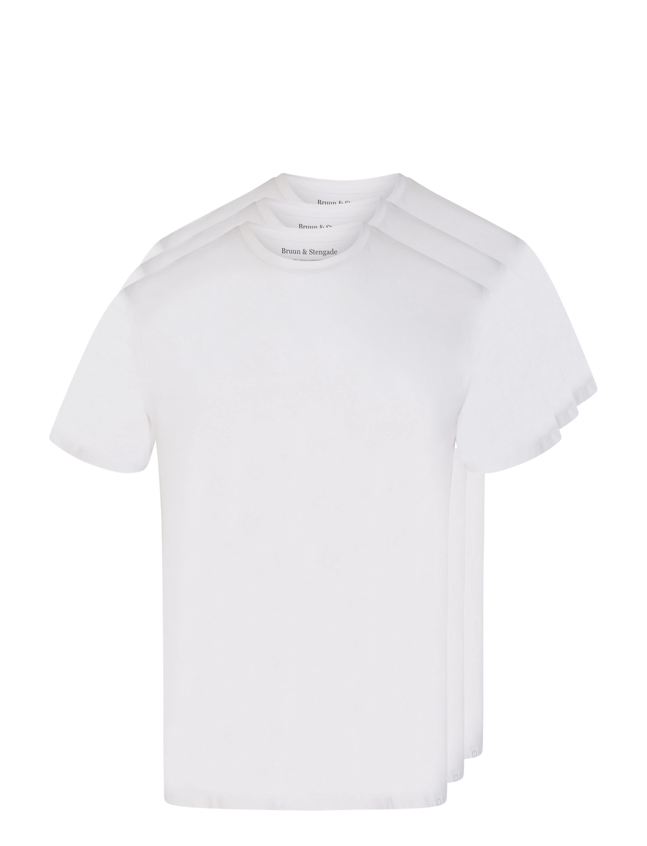 Bruun & Stengade - BS Antiqua Regular Fit T-Shirt - kortärmade t-shirts - white - 1
